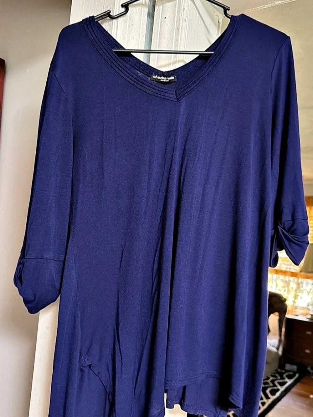 Cha Vente Blue Tunic Size Medium Like New